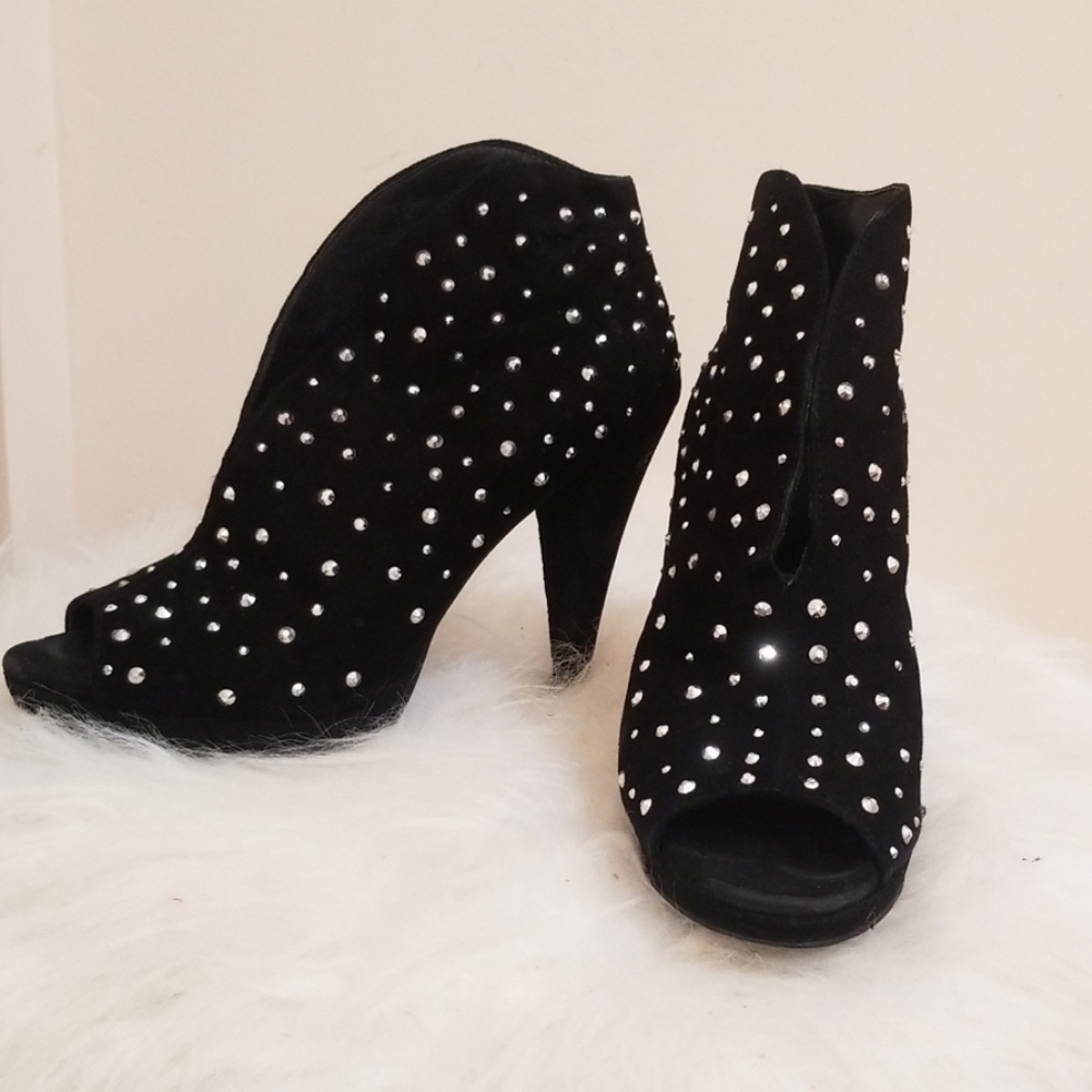 INC rhinestone ankle boots